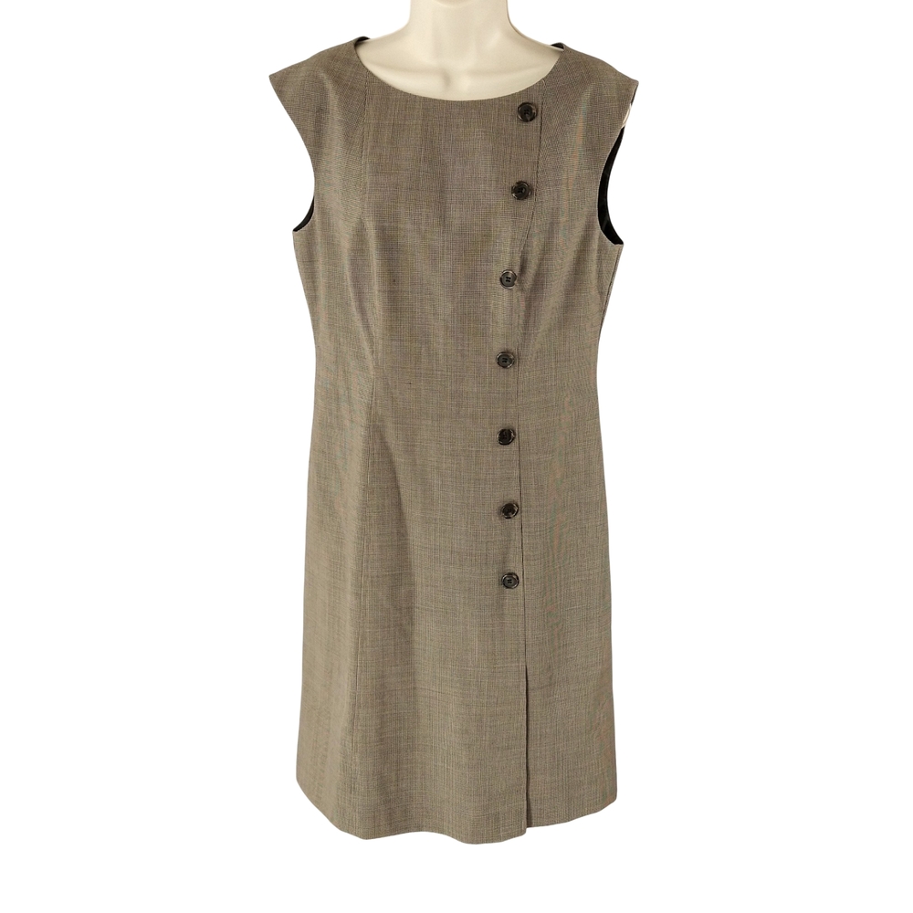 Alex Marie Taupe Button-Front Midi Dress